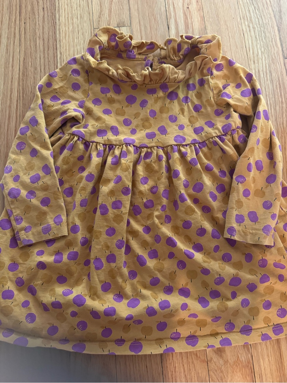 Girls tea Yellow /  Purple Apple Print